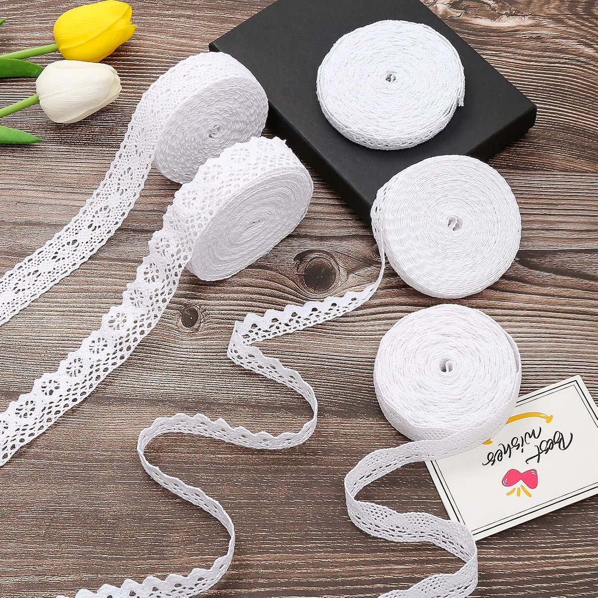 Lace band 30 meter - witte katoen - vintage ornament - perfect voor bruiloften en decoratie - ShopVlot