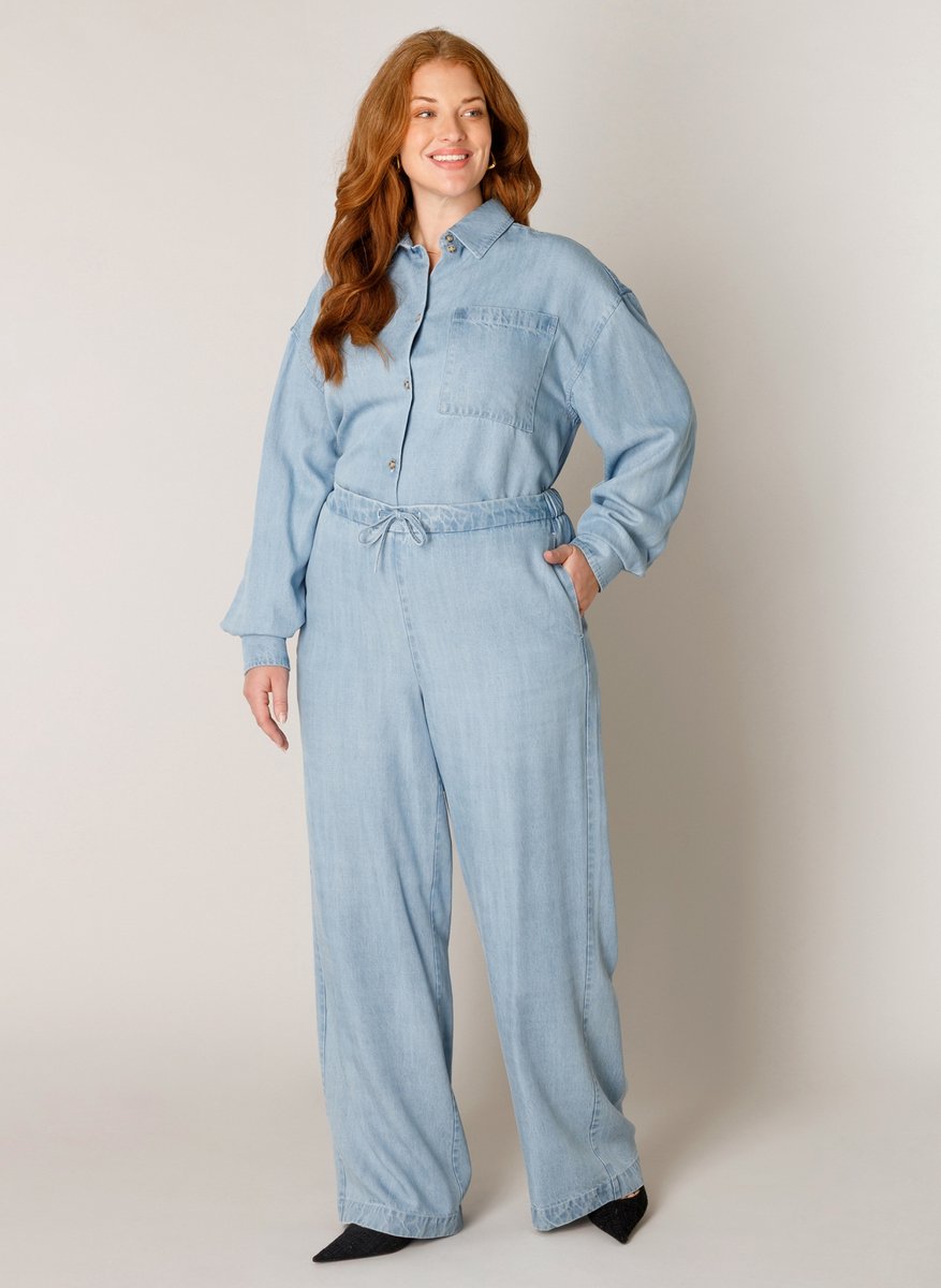 BASE LEVEL CURVY Noella Bottoms - Light Blue - maat W1(48) / L32