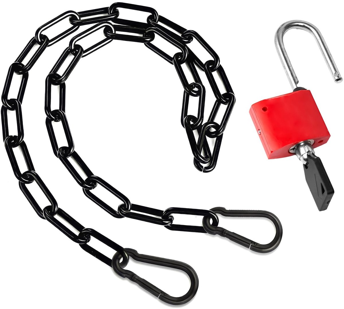 Solidchoice - Robuuste RVS Veiligheidsketting met Carabiner 51 cm