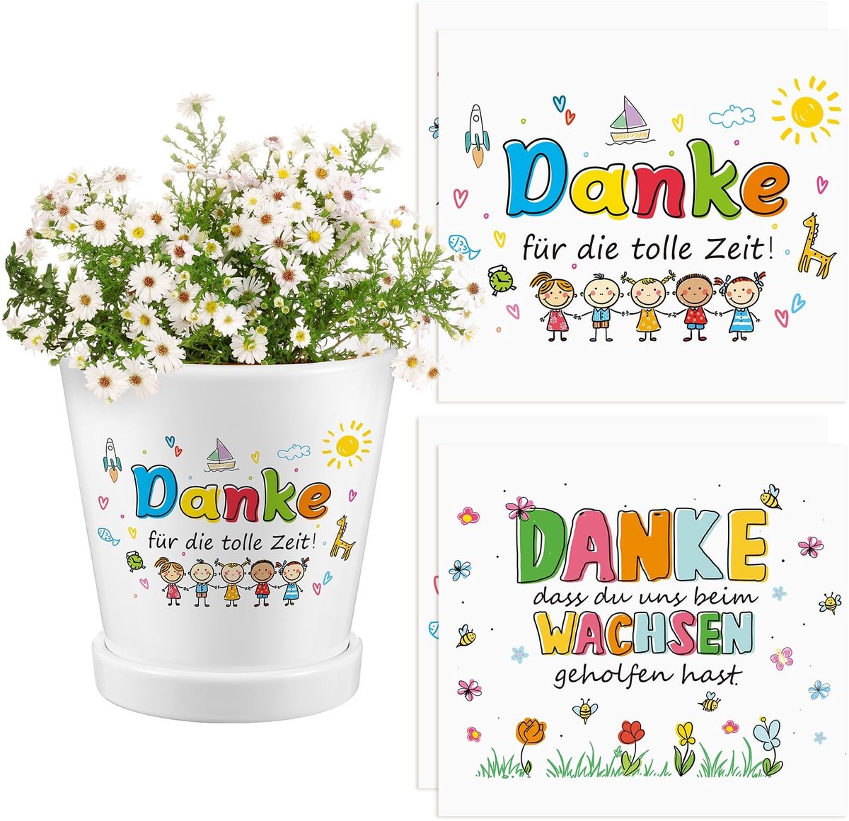 Solidchoice - Set van 4 Bedankstickers voor Bloempotten