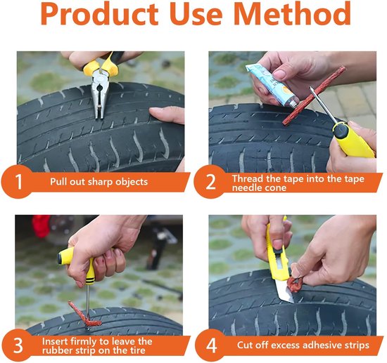 25-delige Bandenreparatieset voor Auto, Motorfiets en Bestelwagen van Merkloos — afbeelding 4