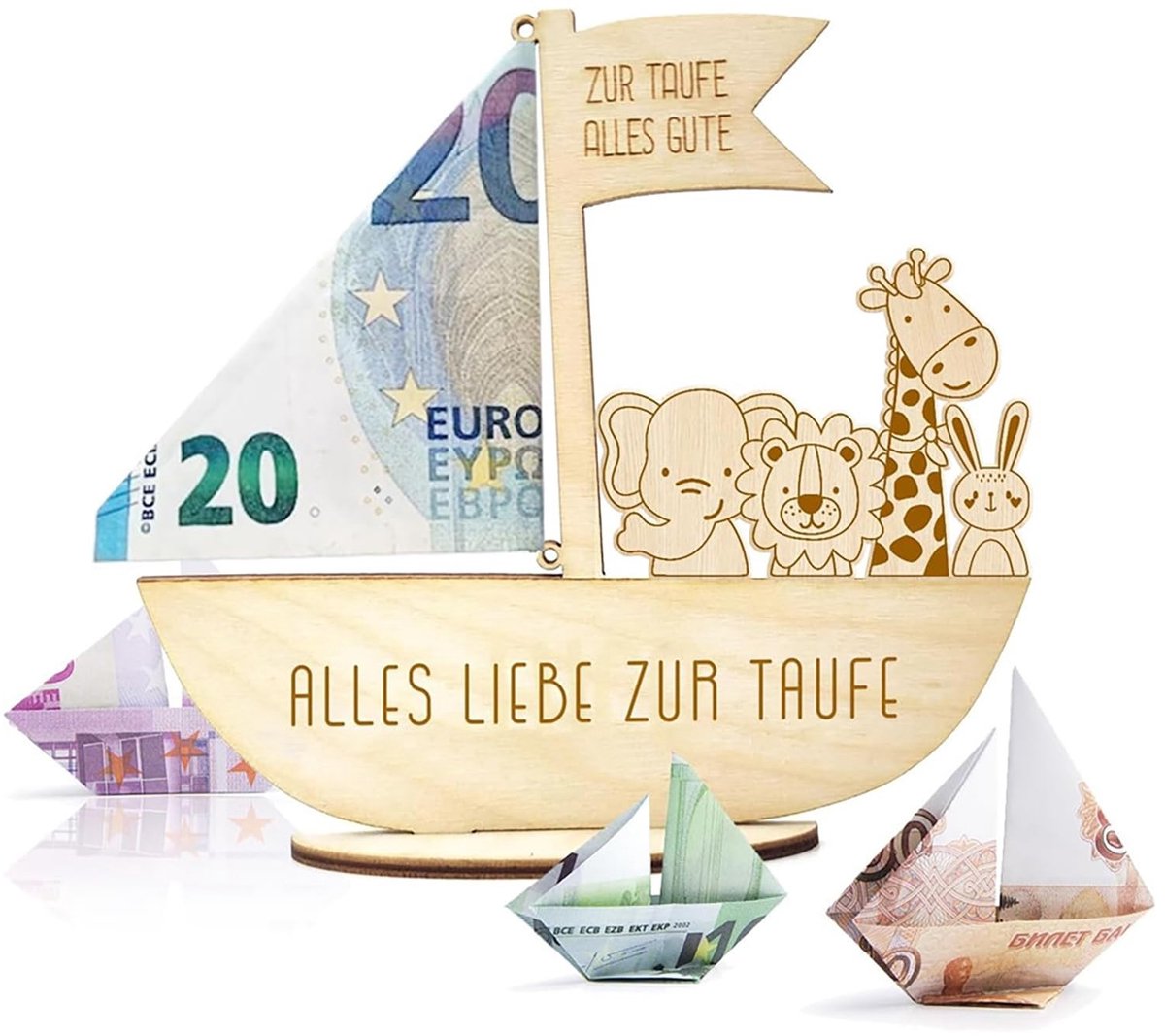 Solidchoice - Houten Noah's Ark Cadeau voor Doop en Communie