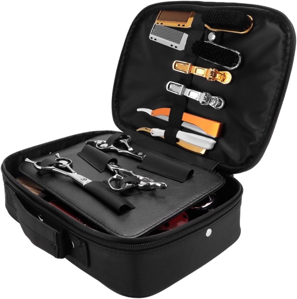 Barber tas voor professionals - 29x21x8 cm - draagbaar - georganiseerd haaraccessoires - ShopVlot