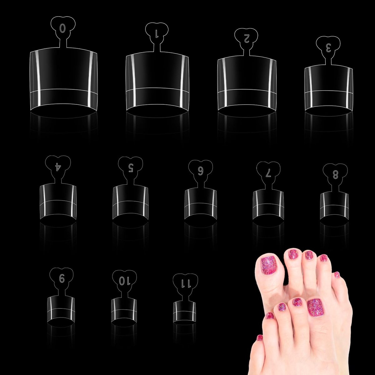 Solidchoice - 240 Stuks Valse Nagels voor Voeten in 12 Maten