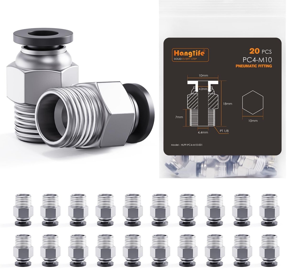 Solidchoice - PTFE Slangconnector voor Pneumatische Systemen