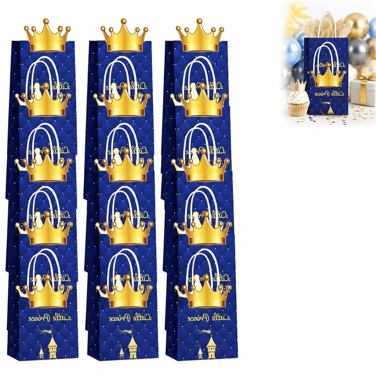 Solidchoice - Set van 16 Kleurrijke Cadeautasjes voor Feestjes en Verjaardagen