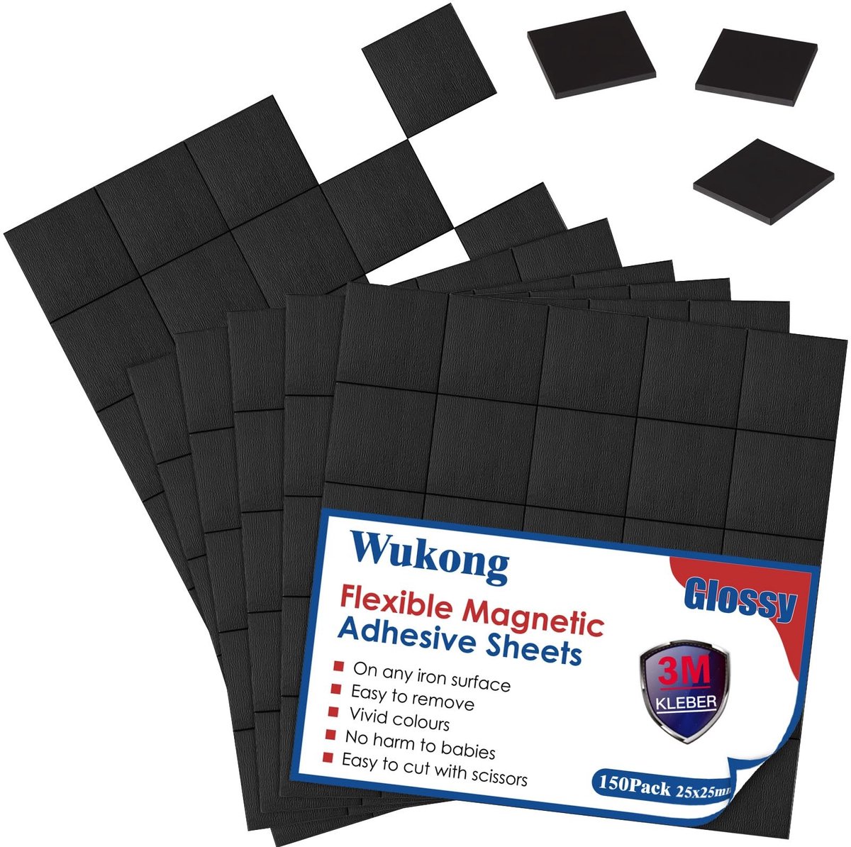 Solidchoice - Set van 150 Zelfklevende Magneten van 25 x 25 mm
