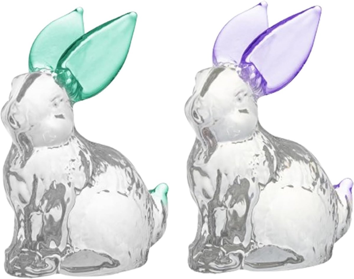 Kristallen Paashaas Beeldjes - Helder Kristal - Elegante Tafeldecoratie - Perfect voor Thuis - ShopVlot