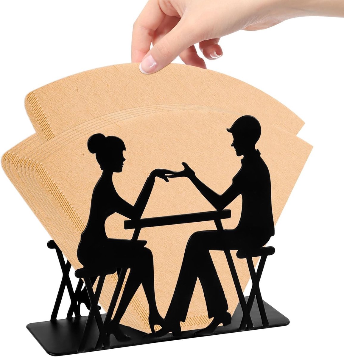 Koffiefilterhouder, zwarte filterzakhouder, houder voor koffiefilter voor het opbergen, houder voor koffiefilter, tot 120 filters, voor café, hotel, bar, thuis