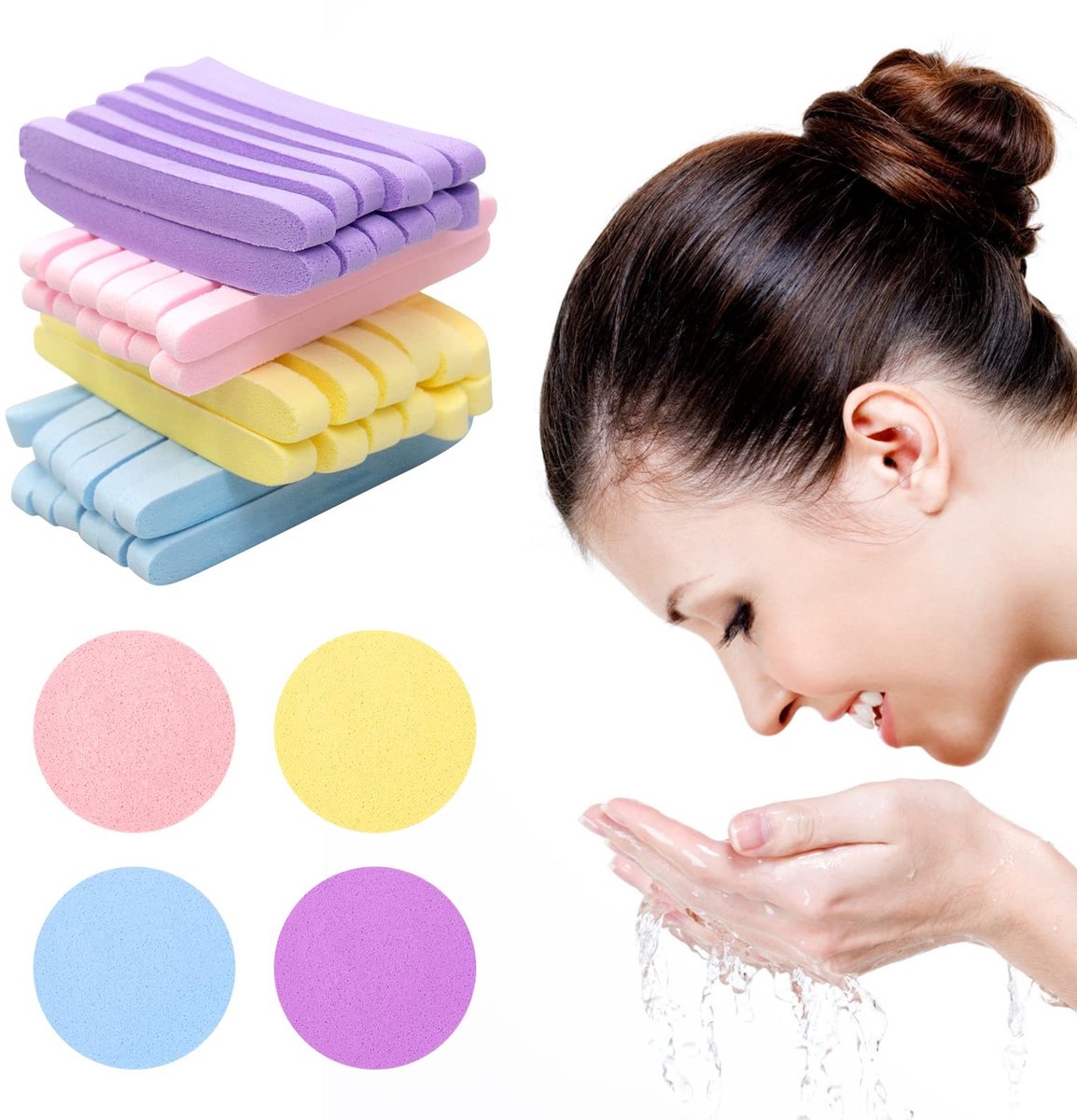 Solidchoice - 48 Stuks Gecomprimeerde Gezichtssponzen voor Make-up en Reiniging