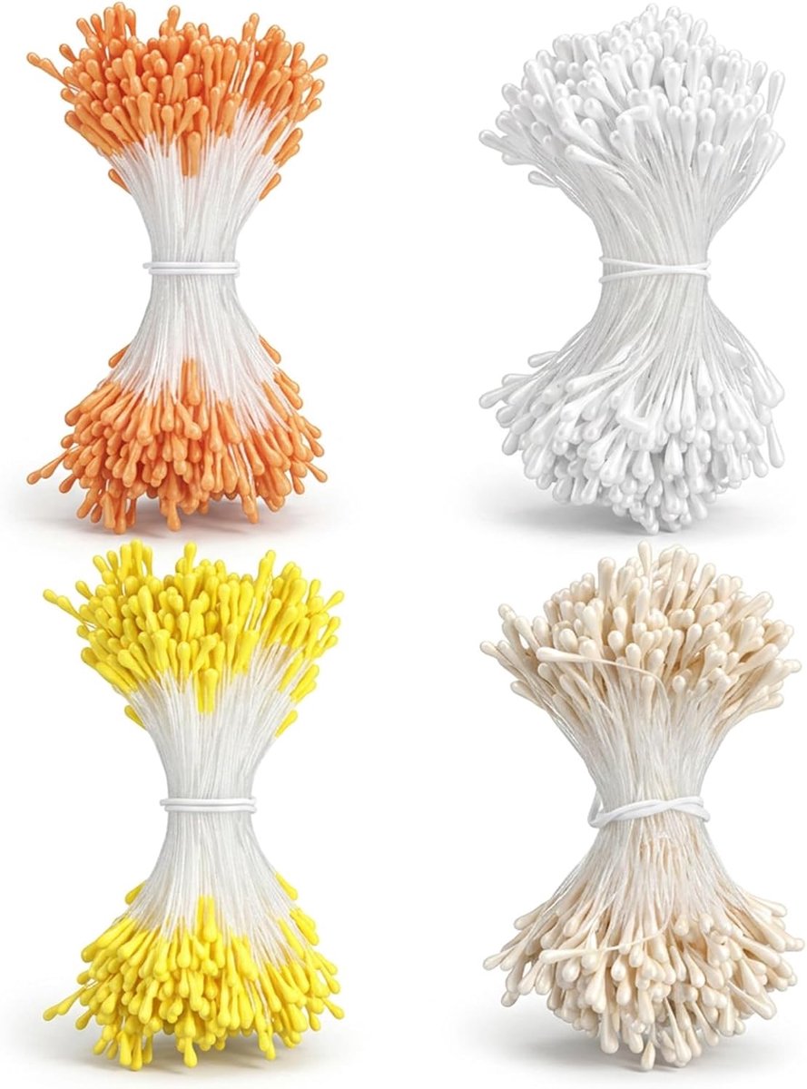 Bloem meeldraden 3 mm - dubbele hoofden - kunstmatige parel - perfect voor handgemaakte bloemen - ShopVlot