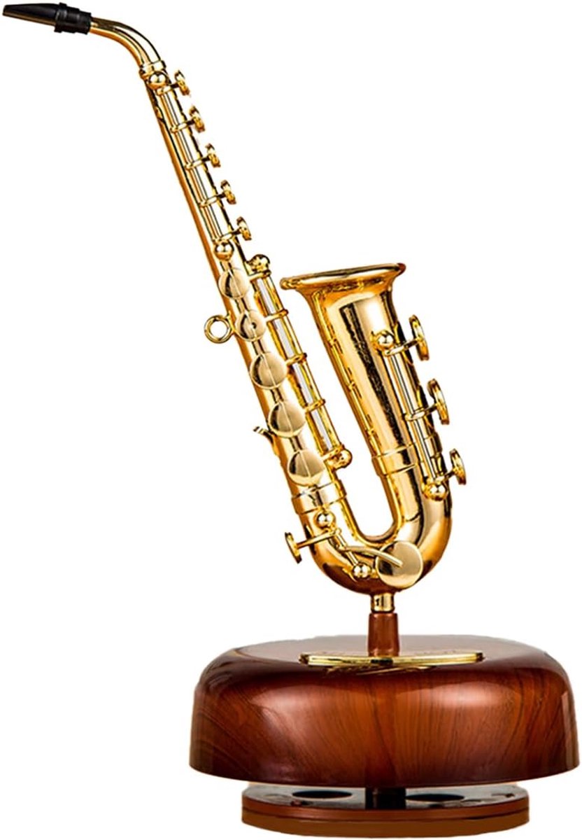 Muziekdoosje - Saxofoon Decoratie - Luxe figuur - Perfect cadeau voor muziekliefhebbers - ShopVlot