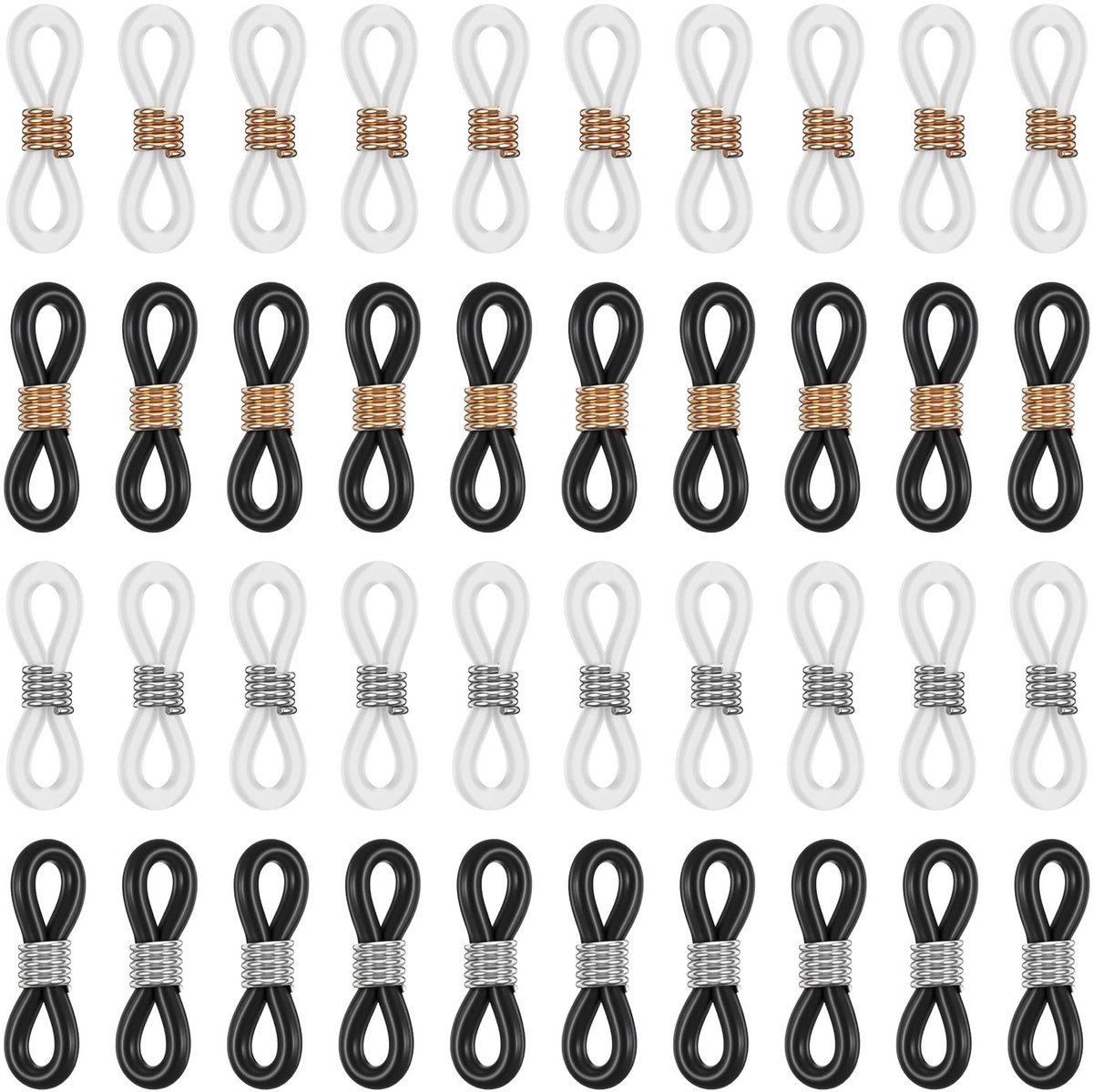Solidchoice - 40 Stuks Verstelbare Siliconen Bril Ketting Connectoren