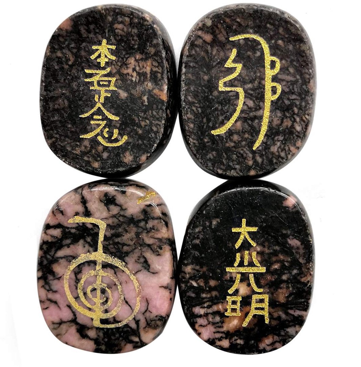 Solidchoice - Set van 4 Helende Rhodoniet Chakra Stenen voor Balans en Reiki