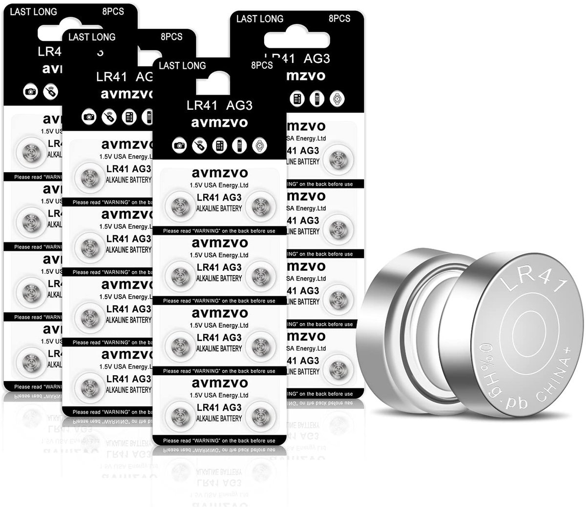 Solidchoice - Set van 32 LR41 Alkaline Batterijen 1.5V