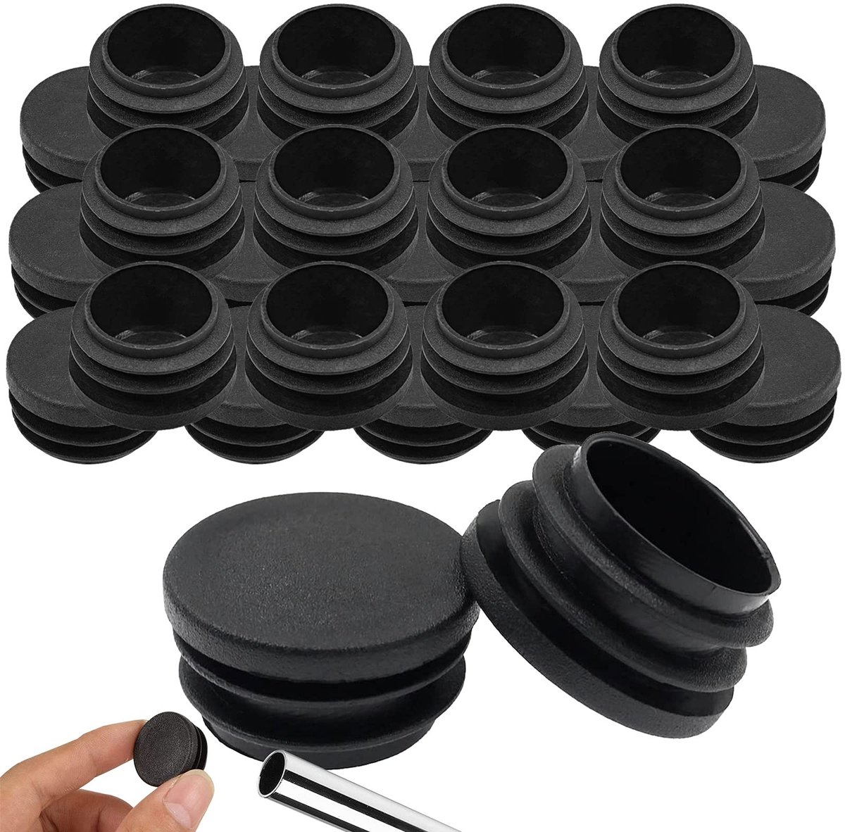 Solidchoice - Set van 30 Ronde Tube Stops voor Meubilair en Stangen