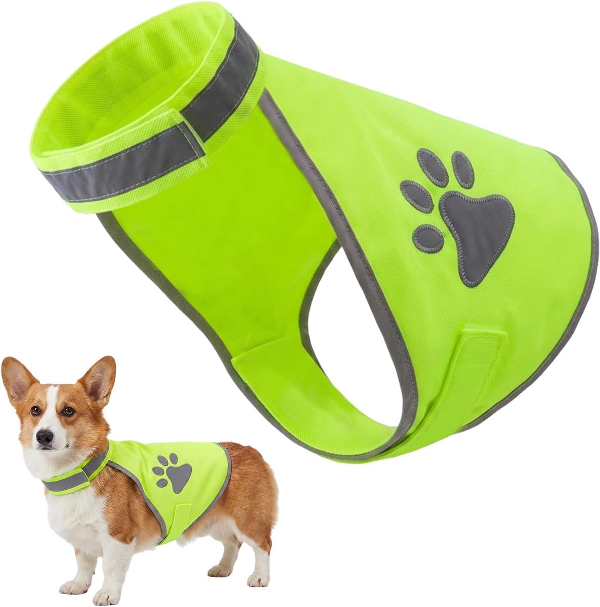 Reflecterend veiligheidsvest voor honden M - fluorescerend geel - verstelbare riemen - ideaal voor wandelen - ShopVlot