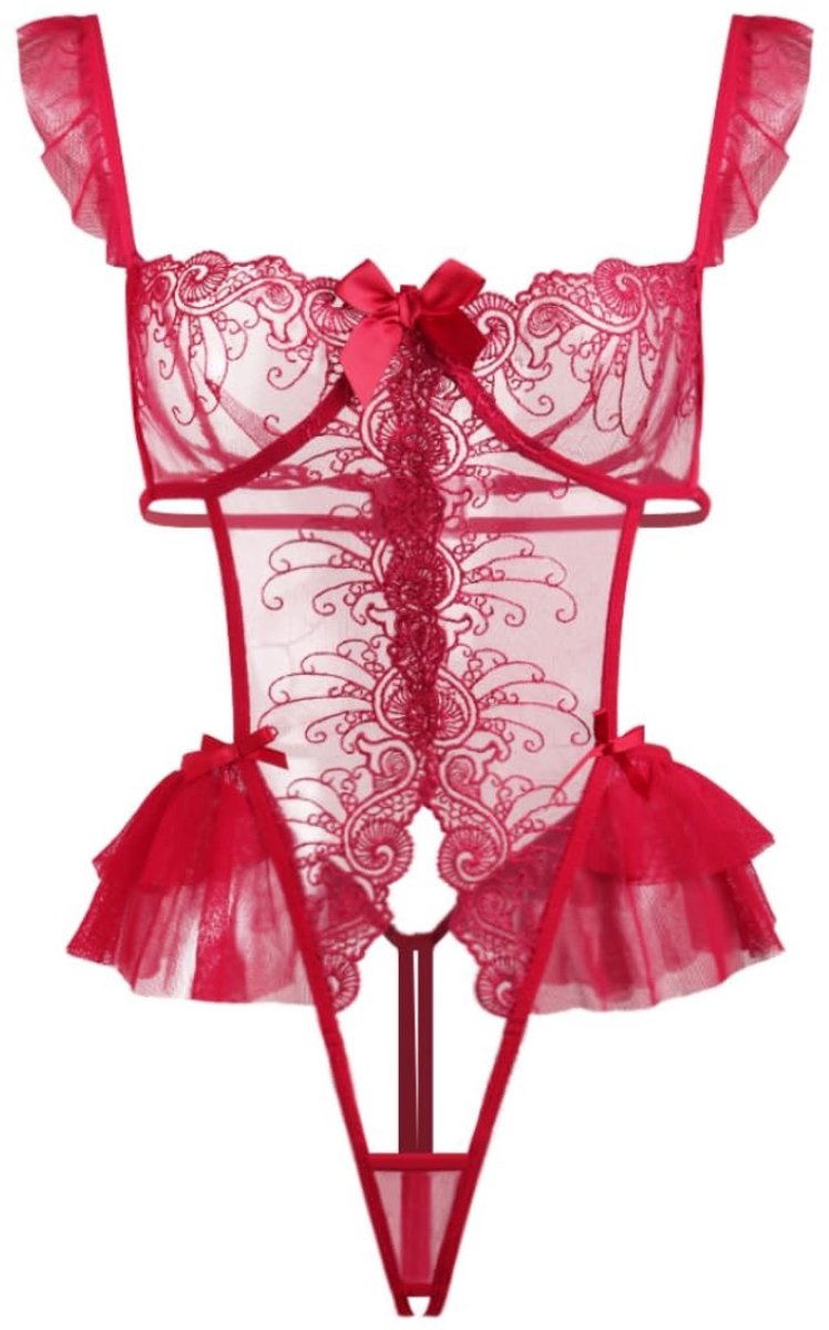 Solidchoice - Sexy Lingerie Set met Kant en Ruffles voor Vrouwen
