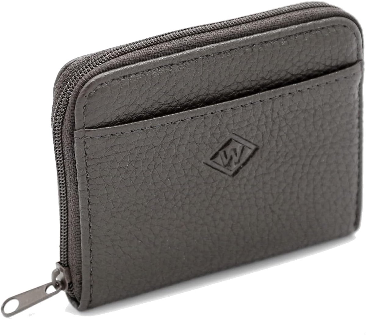Mini portemonnee bruin leer - met sleutelhanger - compact formaat - ideaal voor dames - ShopVlot