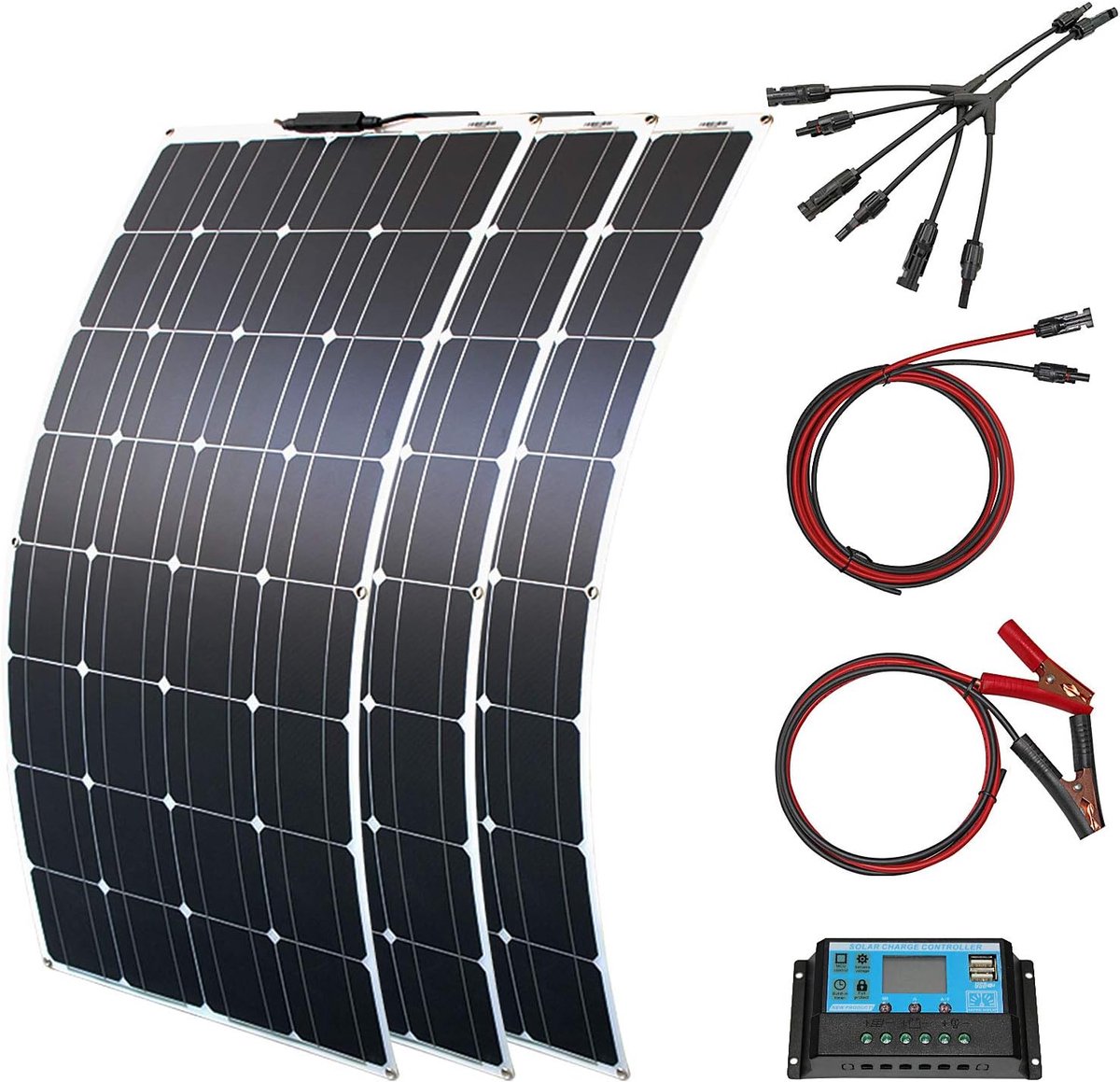 Flexibel Zonnepaneel - Compleet Pakket - 300W Solar Energy System - Buigbaar - UltraDun 3MM - Lichtgewicht - Zonnepaneel Camper