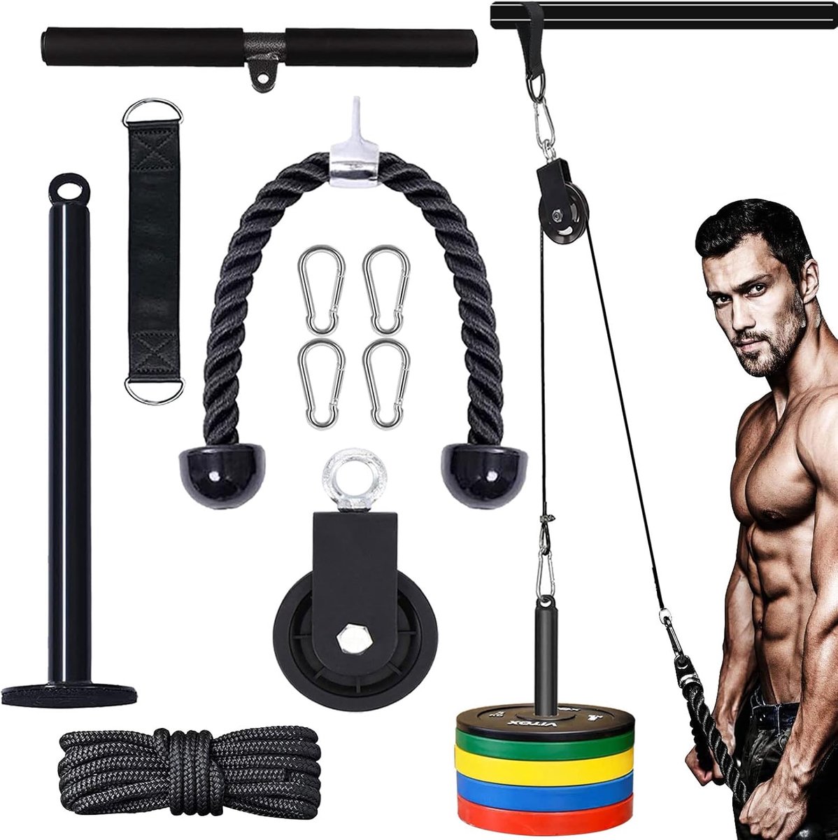 Cable Cable Fitness Sat Arm Strength Training Biceps Back Training Device DIY Lat Puller Accessories for Sports - ShopVlot