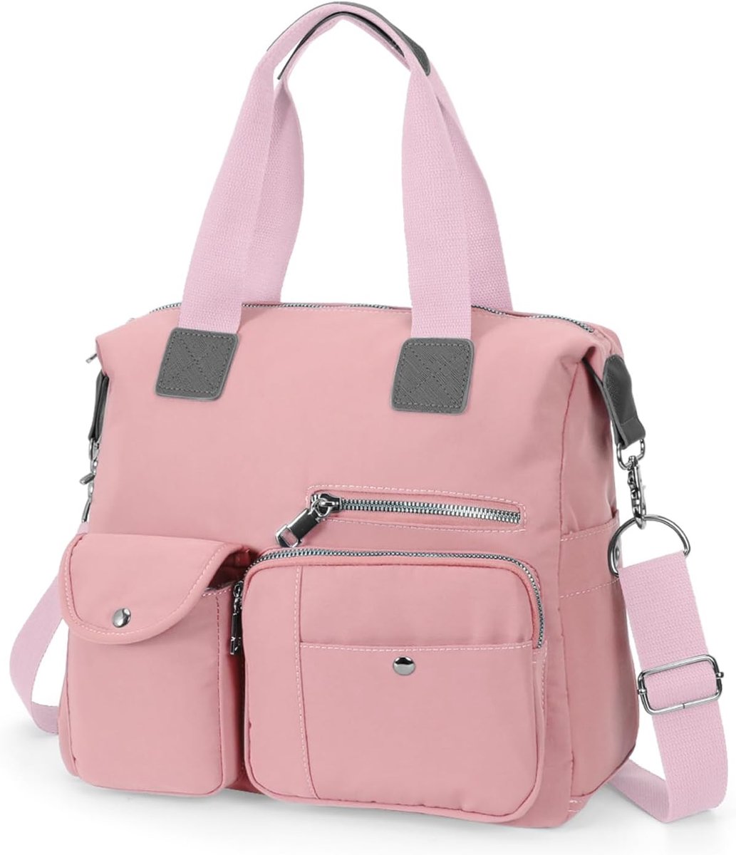Nylon tote bag ladies handbags crossbody with multiple pockets ladies cross body handbags for college work shopping - ShopVlot