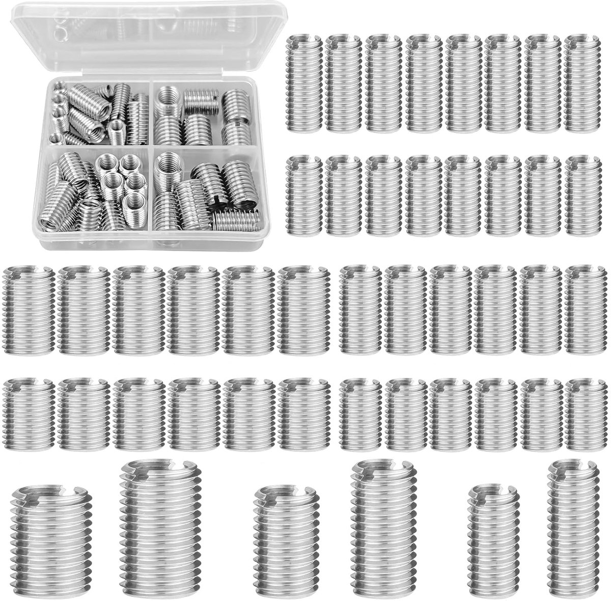 48pcs Stainless Steel Threaded Insert Nuts, M4-M6/M6-M8/M8-M10, Hex Socket Drive, Reducing Nut, Insert Nut, Furniture - ShopVlot