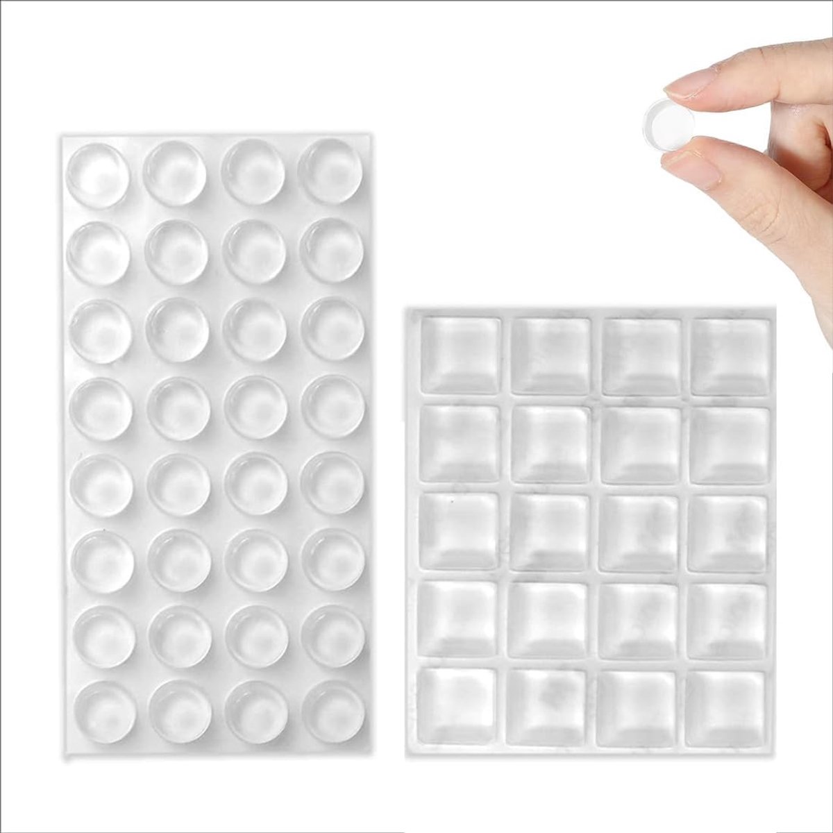 Pack of 4 self-adhesive rubber buffers for doors, cabinets and keyboards (transparent) - ShopVlot