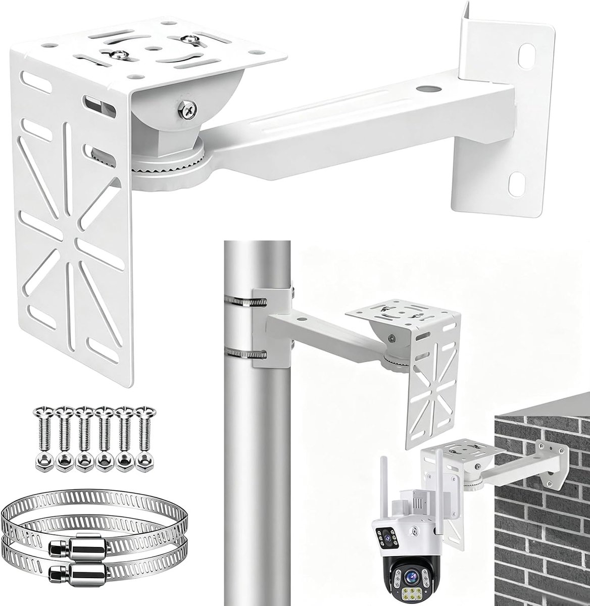 Wandhouder voor camera, flexibele en stabiele wandhouder, ring camerahouder voor buiten, houder voor bewakingscamera - ShopVlot