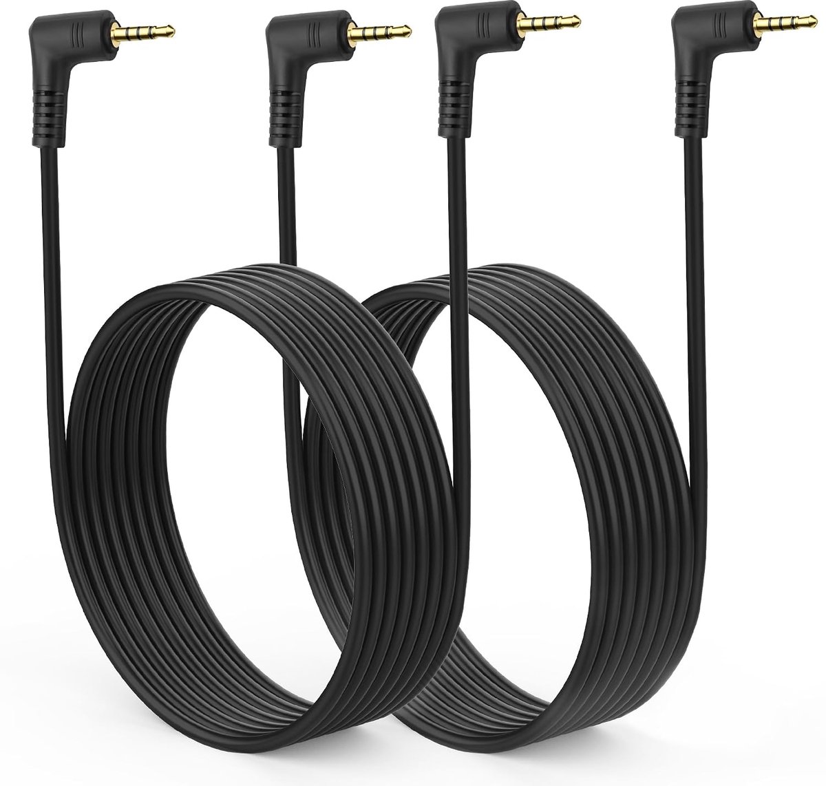 MEIRIYFA 2.5mm Audio Extension Cable, 2pcs 90 Degree 2.5mm TRRS Plug to Plug aux Stereo Headset, Headphone Cable for - ShopVlot