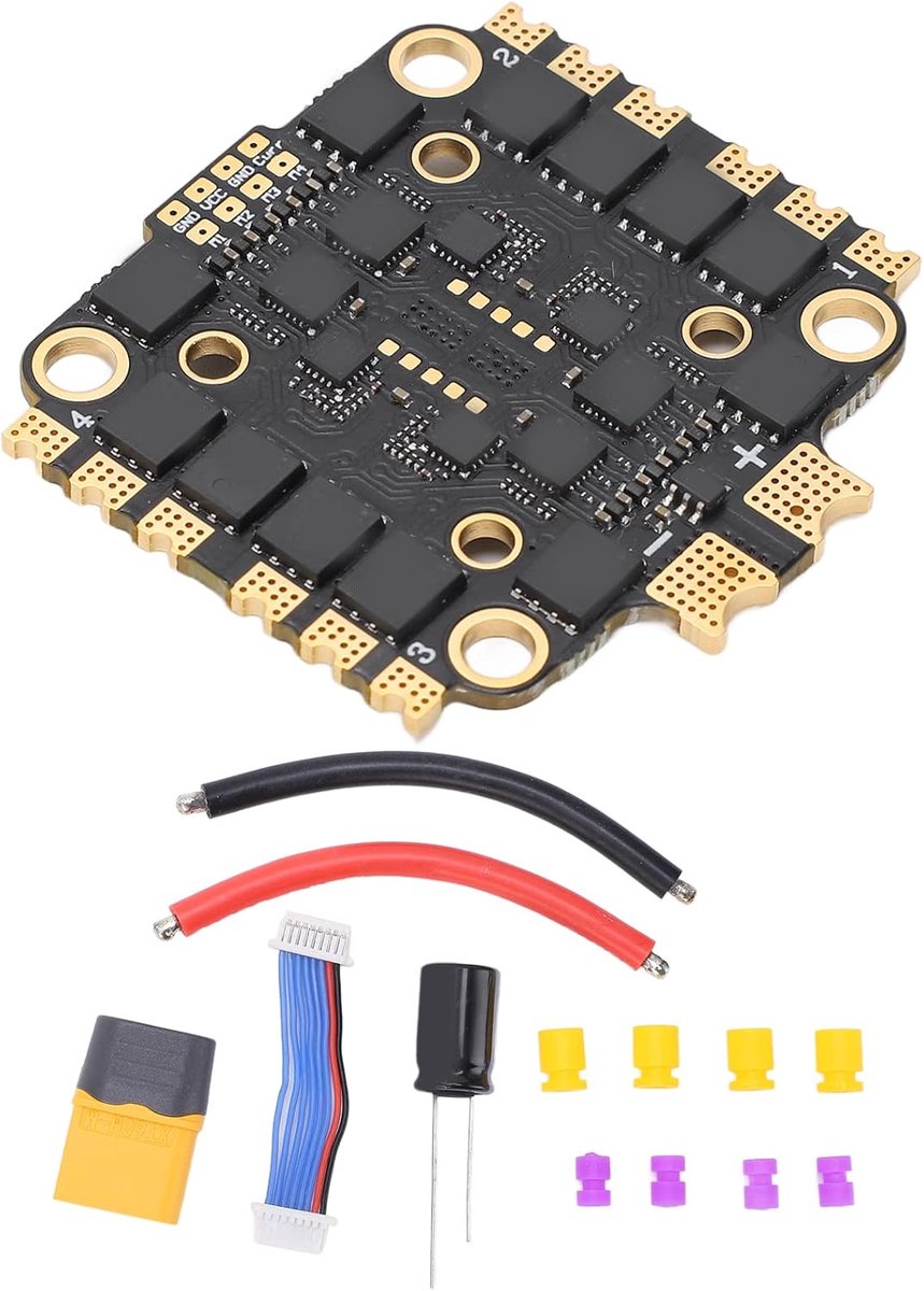 4-in-1 45A ESC, 45A Fpv 2-6S Electronic Speed Controller Quadcopter Drone Motor Driver, With Mounting Accessory, DIY - ShopVlot