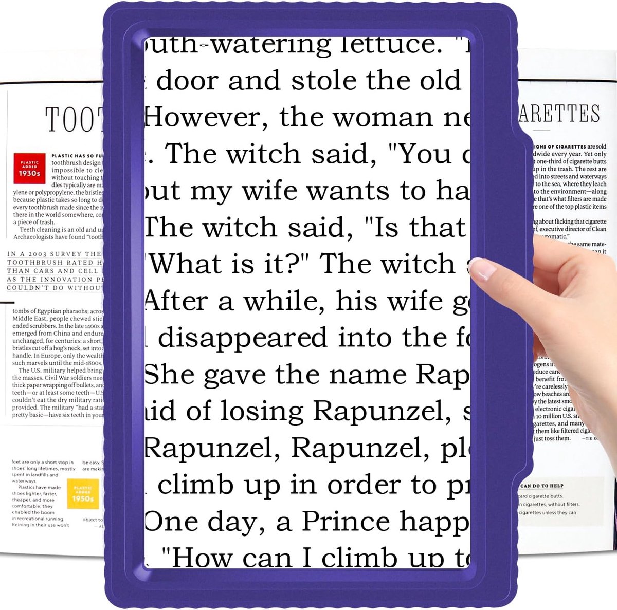 5x Magnifier For Reading - Large and Lightweight With Spacious Viewing Area For Enhancing Fine Printing And Helping - ShopVlot