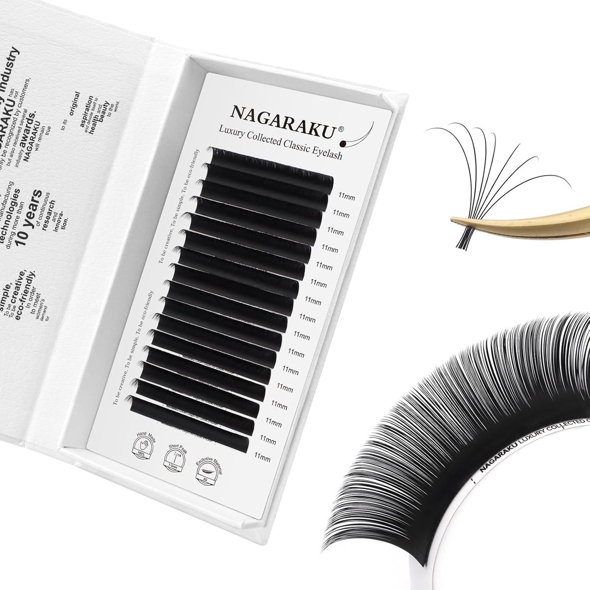 NAGARAKU Individual Eyelash Extension Luxury Collection of 3rd Generation 1 on 1 Classic Eyelash Natural Handmade - ShopVlot