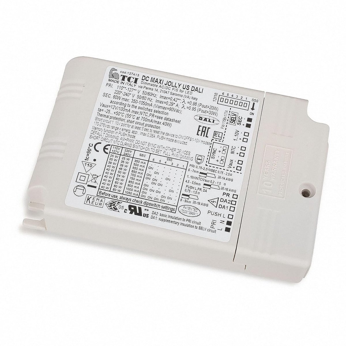 TCI -127413/TCI-Maxi-Jolly-Dali: Konstantstromquelle/LED Transformer - 0-50W 350mA - 1050mA - ShopVlot