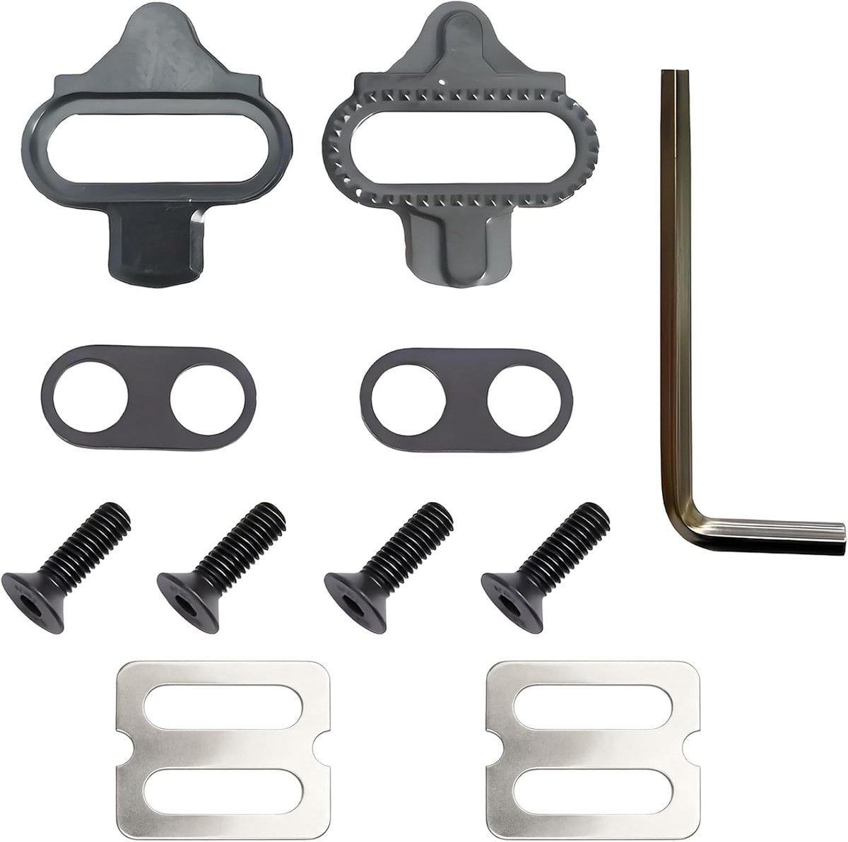 2 stuks fietsschoenplaatjes SPD compatibel, 2-gaats Cleats Set met antislip Cleat Plates & Schroeven voor mountainbike - ShopVlot