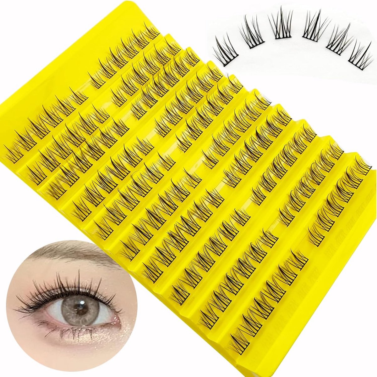 Pack of 120 DIY Cluster Eyelashes, Individual Eyelash Extensions, Individual False Eyelash Tufts for Home (C-Curl - ShopVlot