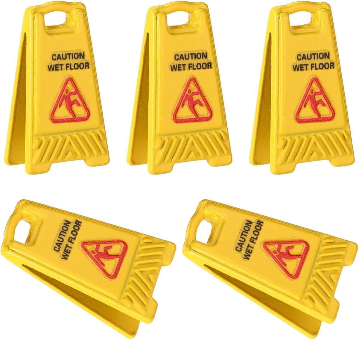 5 Mini Sliding Floor Panels, Dollhouse, Mini Panels, Wet Floor Attention Yellow, Realistic Miniature Accessories for - ShopVlot