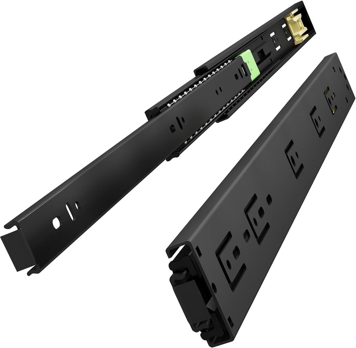 VADANIA 550 mm Push-to-Open Drawer Guide #F45, 3-Way Fully Extendable, Heavy Duty with a Load Capacity of 39 kg - ShopVlot
