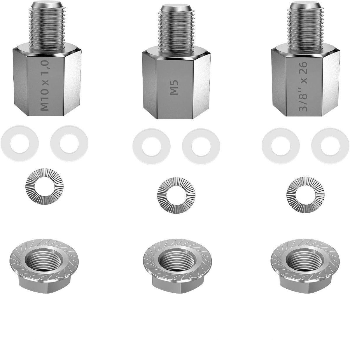 Axle Adapter for M10 x 1.0 Full Axle, 3/8" x 26 Full Axle, M5 Quick Release Universal Bicycle Coupling Adapter - ShopVlot