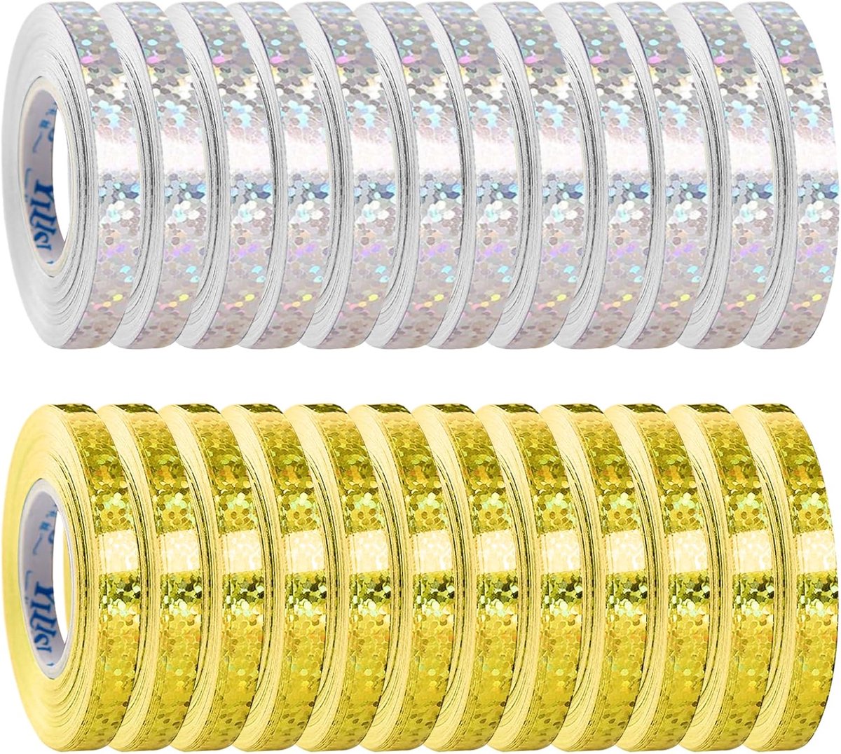 24 rollen glitterend satijnen lint 240 m metallic streamers verjaardag goud zilver 8 kleuren voor verjaardag bruiloft - ShopVlot