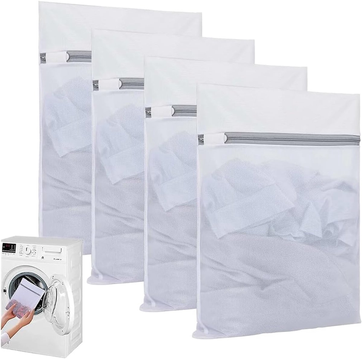4 pieces laundry nets, laundry bag, laundry bag with zip, large laundry bag to prevent deformation and folding of - ShopVlot