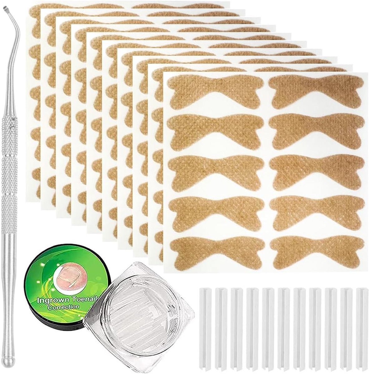 150 stuks correctieset voor ingegroeide teennagels - pijnvrije ingegroeide teennagels met nagellifter - ShopVlot
