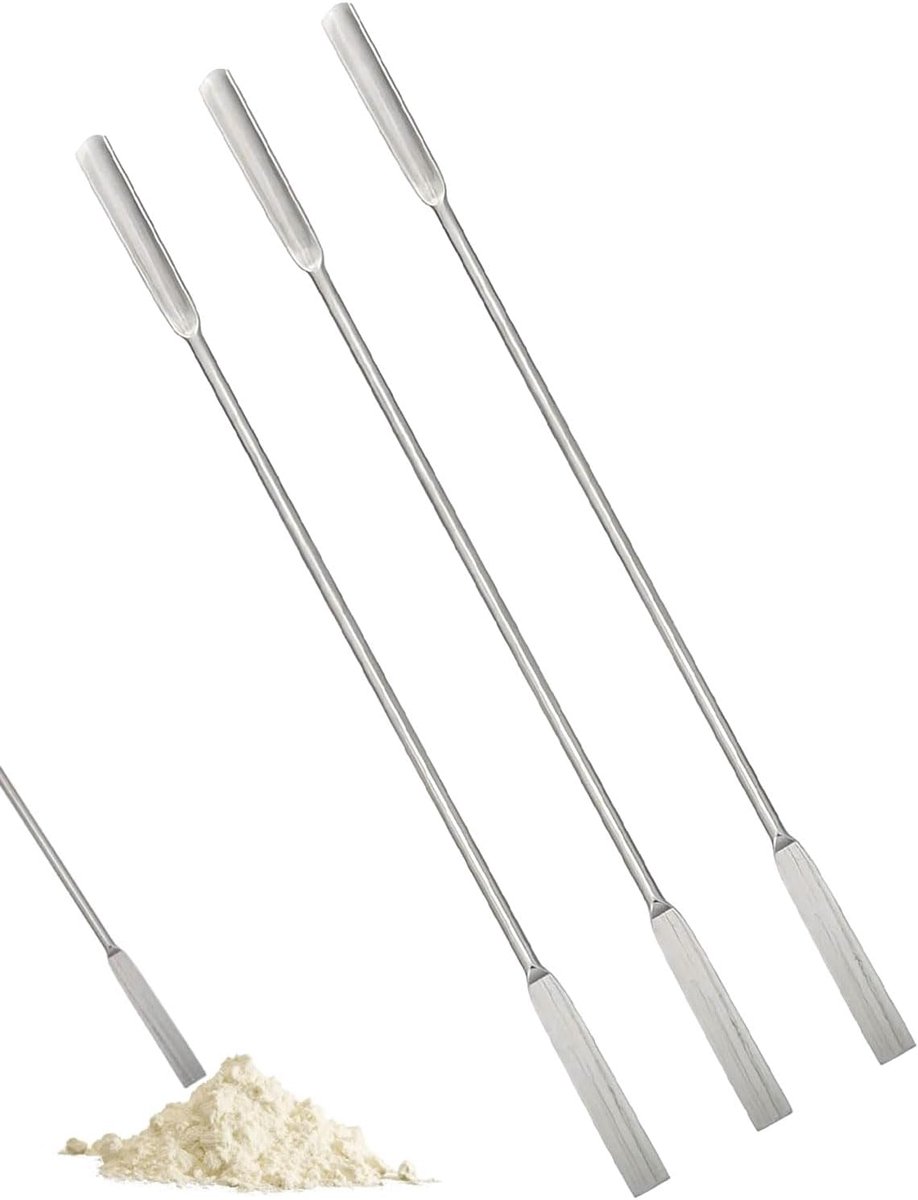 3pcs Stainless Steel Double Ended Spatulas: Lab Spatula, Micro Lab Spatula Sampler Laboratory Pharmacy Sampling - ShopVlot