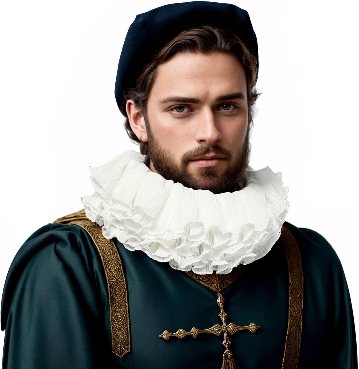 Renaissance Elizabethan Ruff Collar Novelties Shakespeare Ruff Neck Collar Historical Costume Accessory - ShopVlot