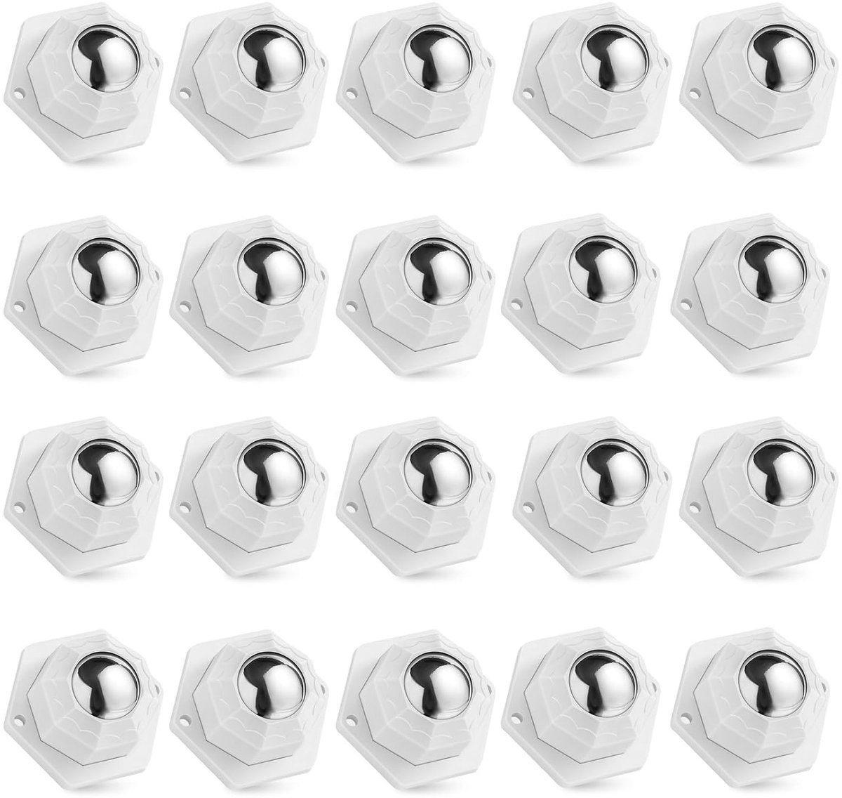 Zware zelfklevende kogelwielen 31 mm - 20 stuks - 360 graden draaiende meubelwielen voor kleine meubels, ideaal voor vuilnisbakken en meubels verplaatsen
