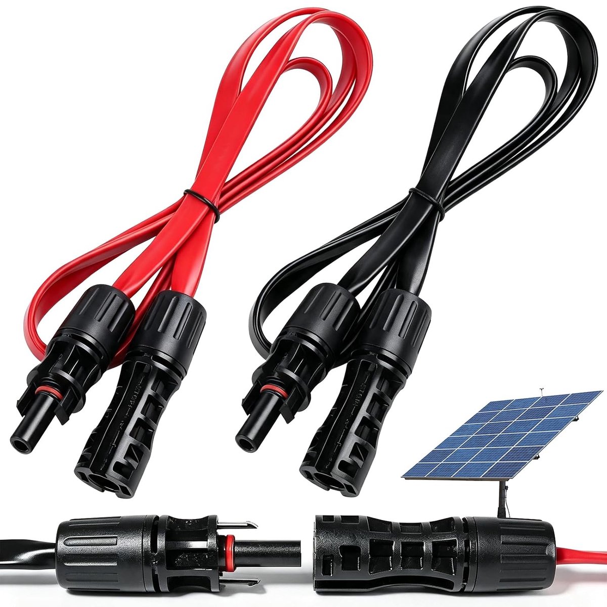 Zonnekabel verlenging 6 mm² - platte kabel - waterdicht en flexibel - ideaal voor zonnepanelen - ShopVlot