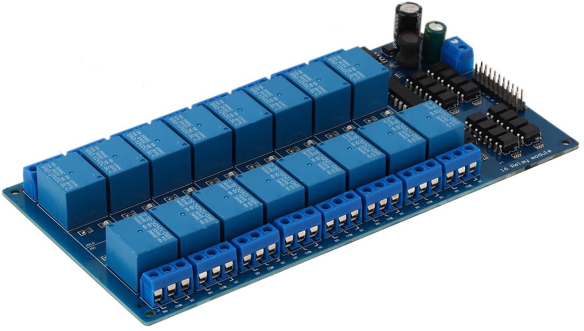 Solidchoice - 16-Kanaals Relaismodule voor Microcontrollers met Ingangs- en Uitgangsinterfaces