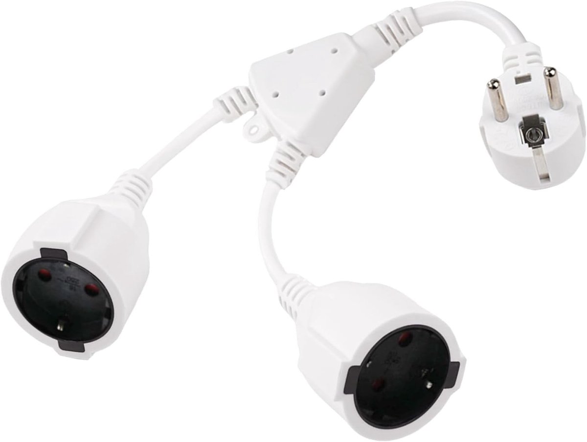 Dubbele stekker - Wit - 250 V - PVC Verlengkabel met Flexibele Kabel - Voor Huishouden en Kantoor