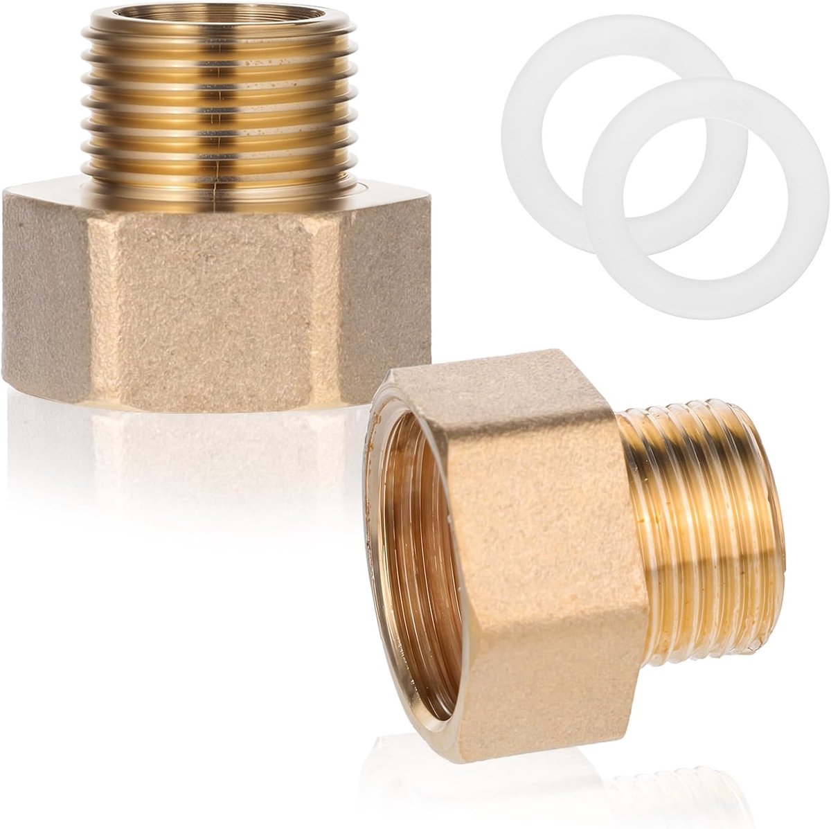 Brass pipe fitting 3/8" naar 1/2" - reducing adapter - hoge kwaliteit - ideaal voor vochtige omgevingen - ShopVlot