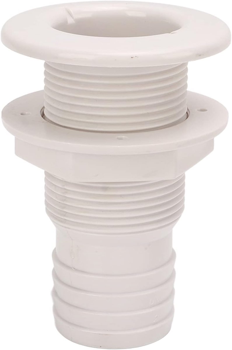 Thru Hull Fitting 2in - Wit Nylon - Rechte Marine Doorvoer - Duurzaam voor Boot en Yacht - ShopVlot
